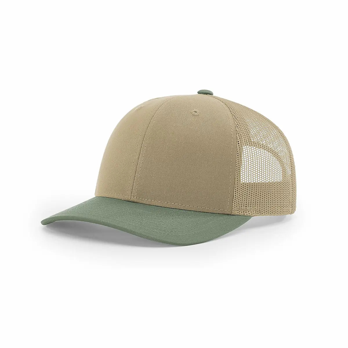 Custom Richardson 112 Trucker Hat | Leather Patch Hats - Khaki/ Loden Green CMB - The Luua Company