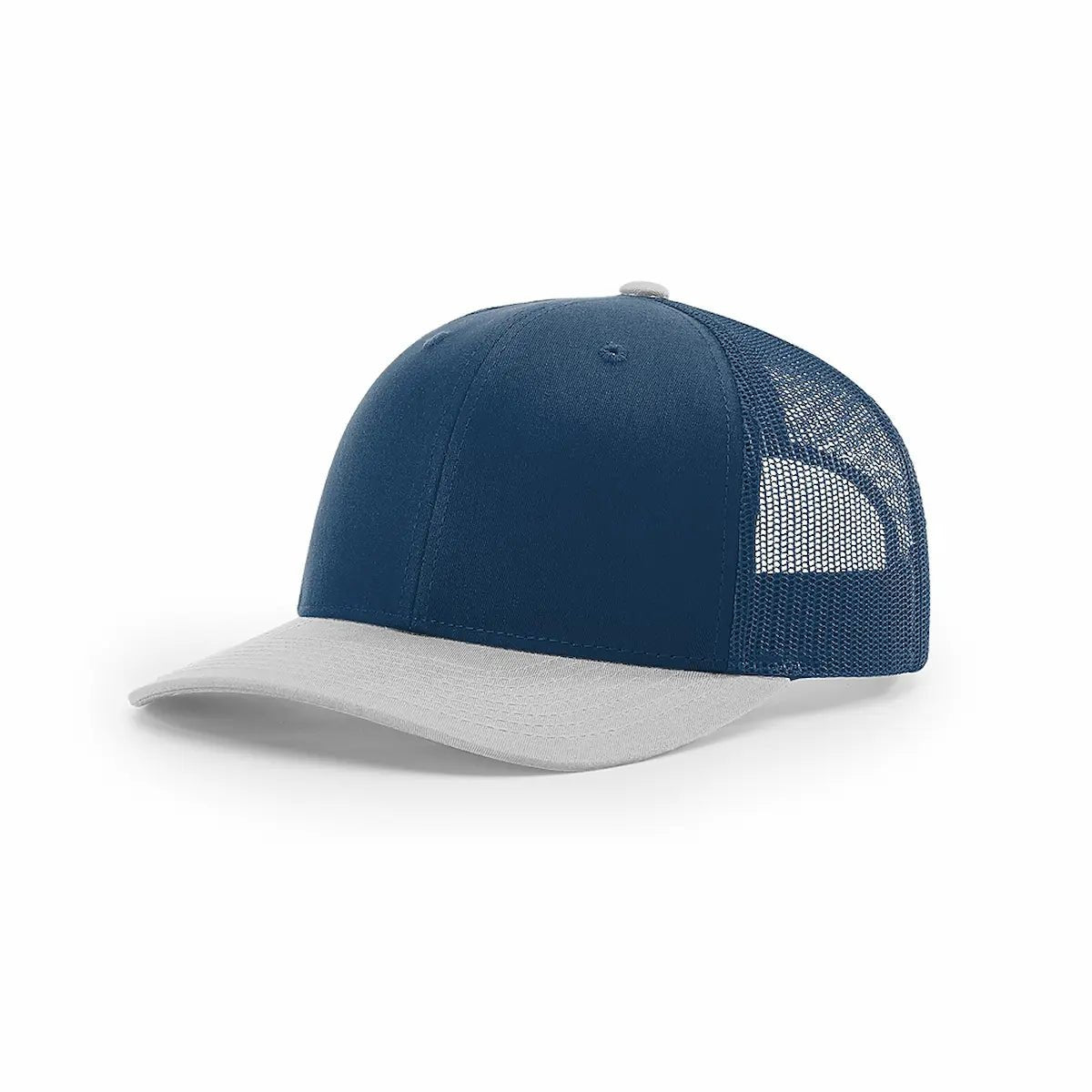 Custom Richardson 112 Trucker Hat | Leather Patch Hats - Light Blue/ Light Grey CMB - The Luua Company