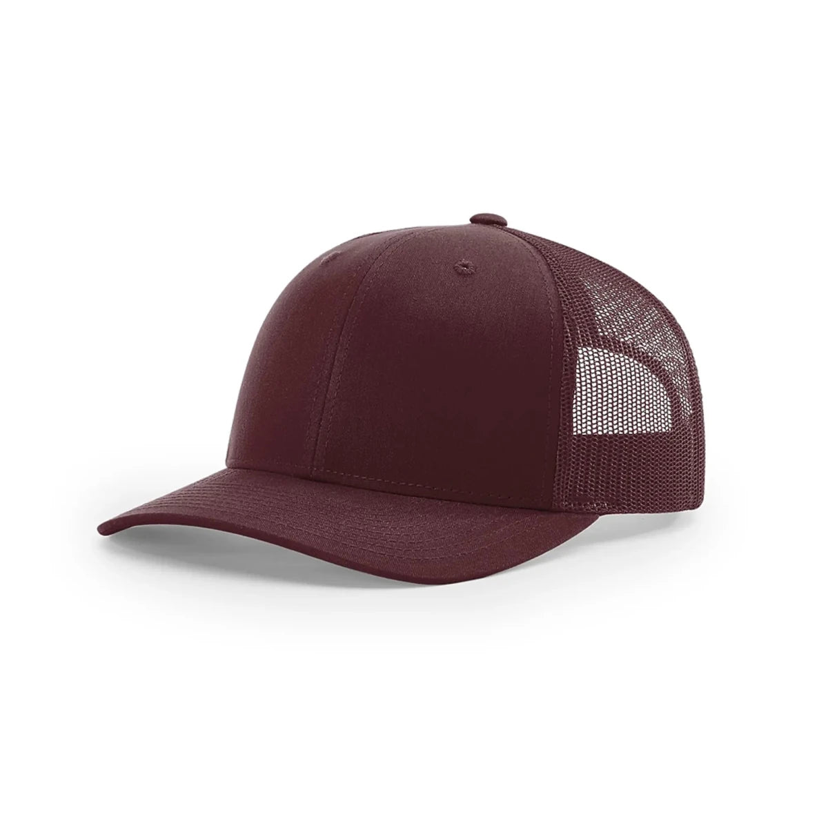 Custom Richardson 112 Trucker Hat | Leather Patch Hats - Maroon - The Luua Company