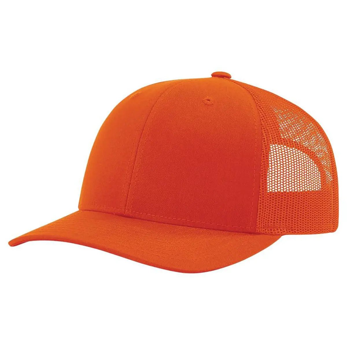 Custom Richardson 112 Trucker Hat | Leather Patch Hats - Orange - The Luua Company