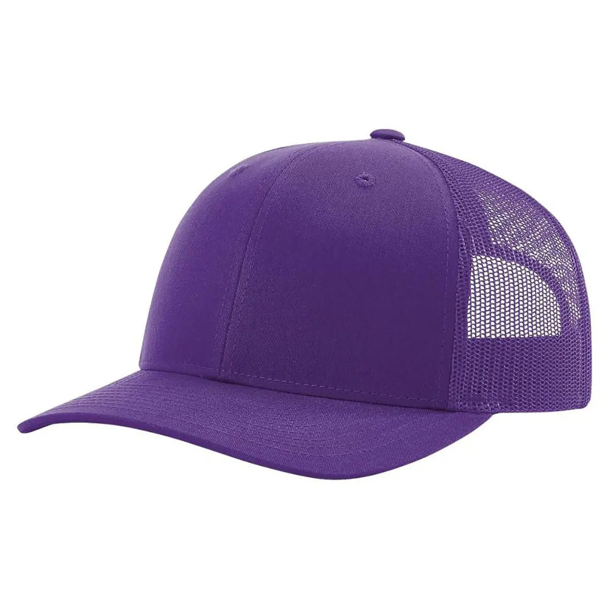 Custom Richardson 112 Trucker Hat | Leather Patch Hats - Purple - The Luua Company