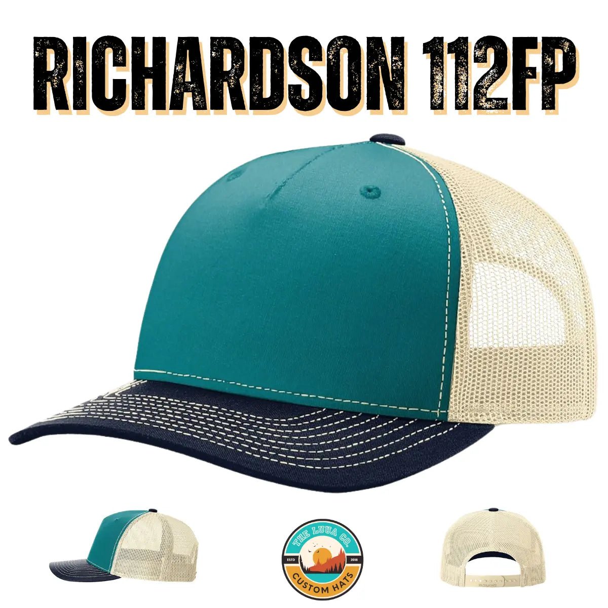 Custom Richardson 112FP 5 - Panel Trucker Hat | Seamless Leather Patch Cap - The Luua Company