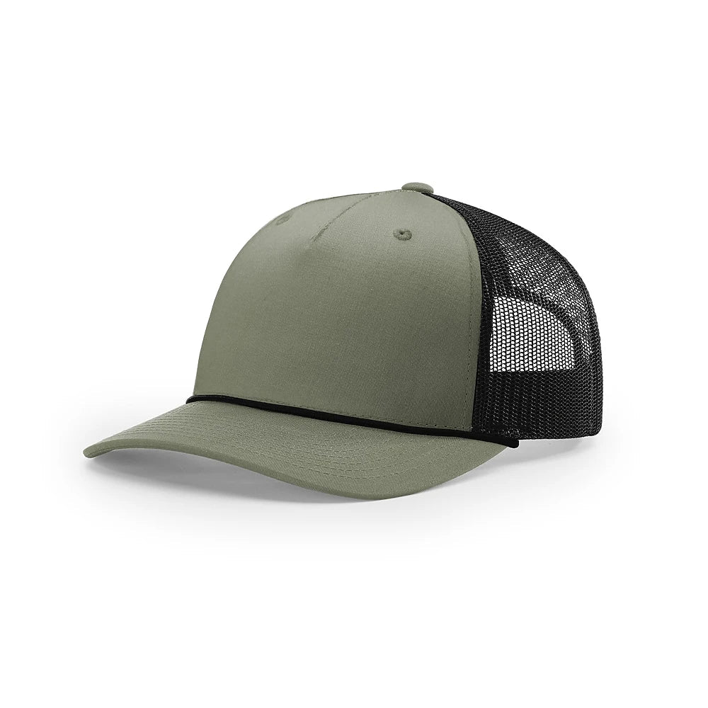 Custom Richardson 112FPR | Five-Panel Trucker with Rope Cap Loden Green/ Black in - The Luua Company