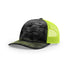 Custom Richardson 112PFP Leather Patch Hat | 5-Panel Camo Trucker in Kryptek Typhon/ Neon Yellow - The Luua Company