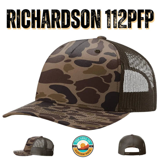 Custom Richardson 112PFP Leather Patch Hat | 5 - Panel Camo Trucker - The Luua Company