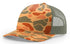 Custom Richardson 112PFP Leather Patch Hat | 5-Panel Camo Trucker in Sienna Duck Camo/ Loden Green - The Luua Company