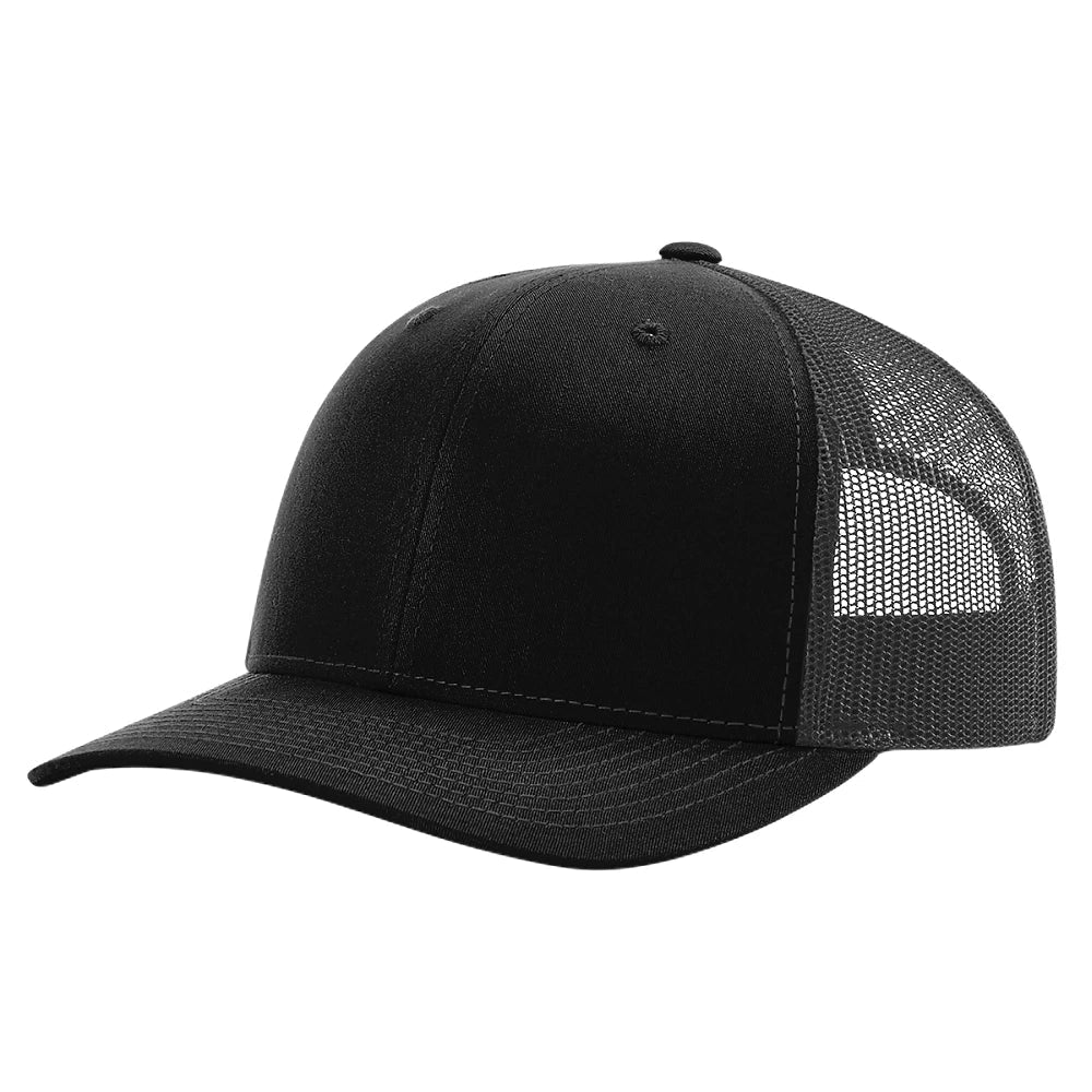 Custom Richardson 112PL + R-Flex | Adjustable Trucker Cap Black/ Graphite in - The Luua Company