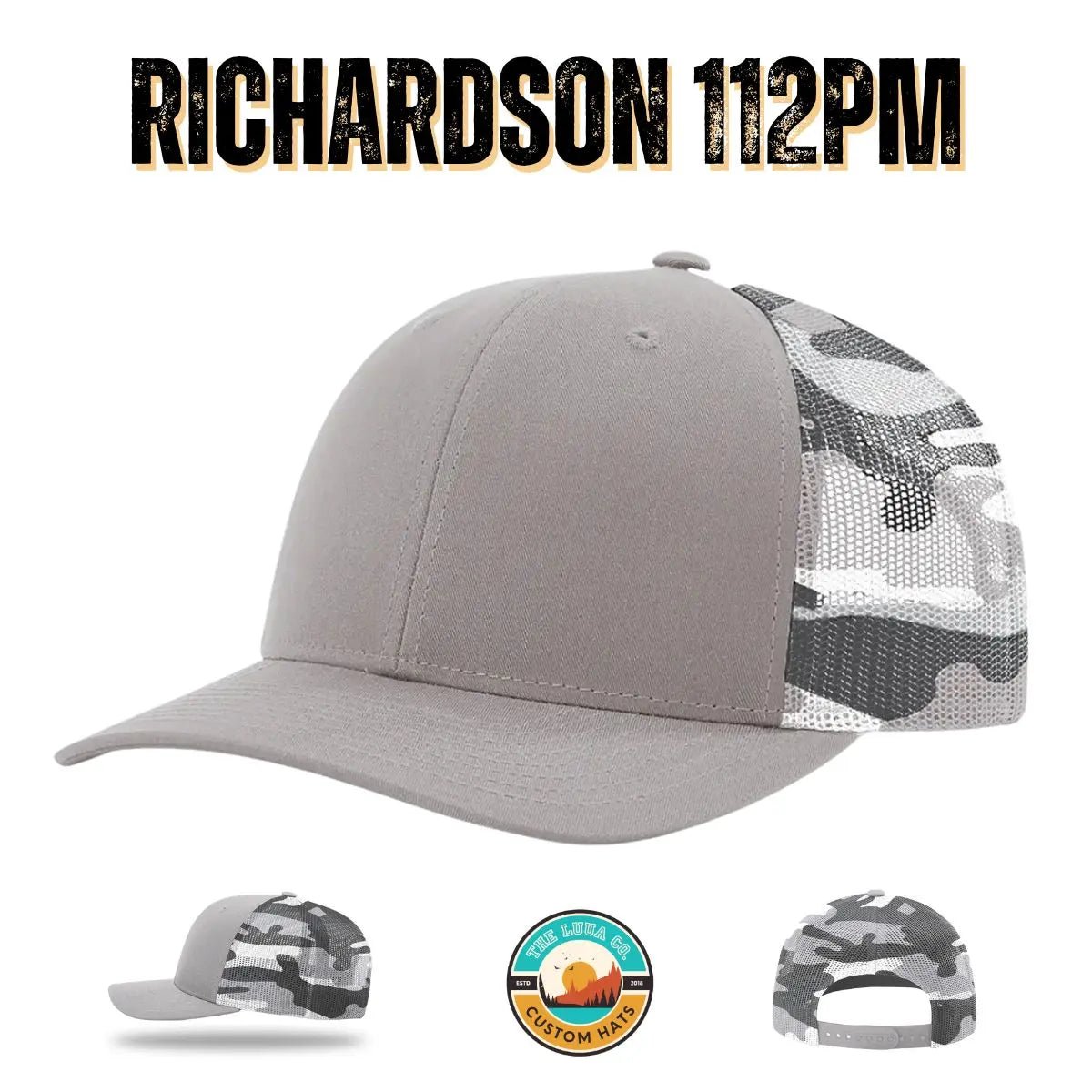 Custom Richardson 112PM Printed Mesh Trucker Hat |Patterned Mesh The Luua Company