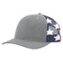 Custom Richardson 112PM Printed Mesh Trucker Hat |Patterned Mesh - Heather Grey/ Stars & Stripes - The Luua Company