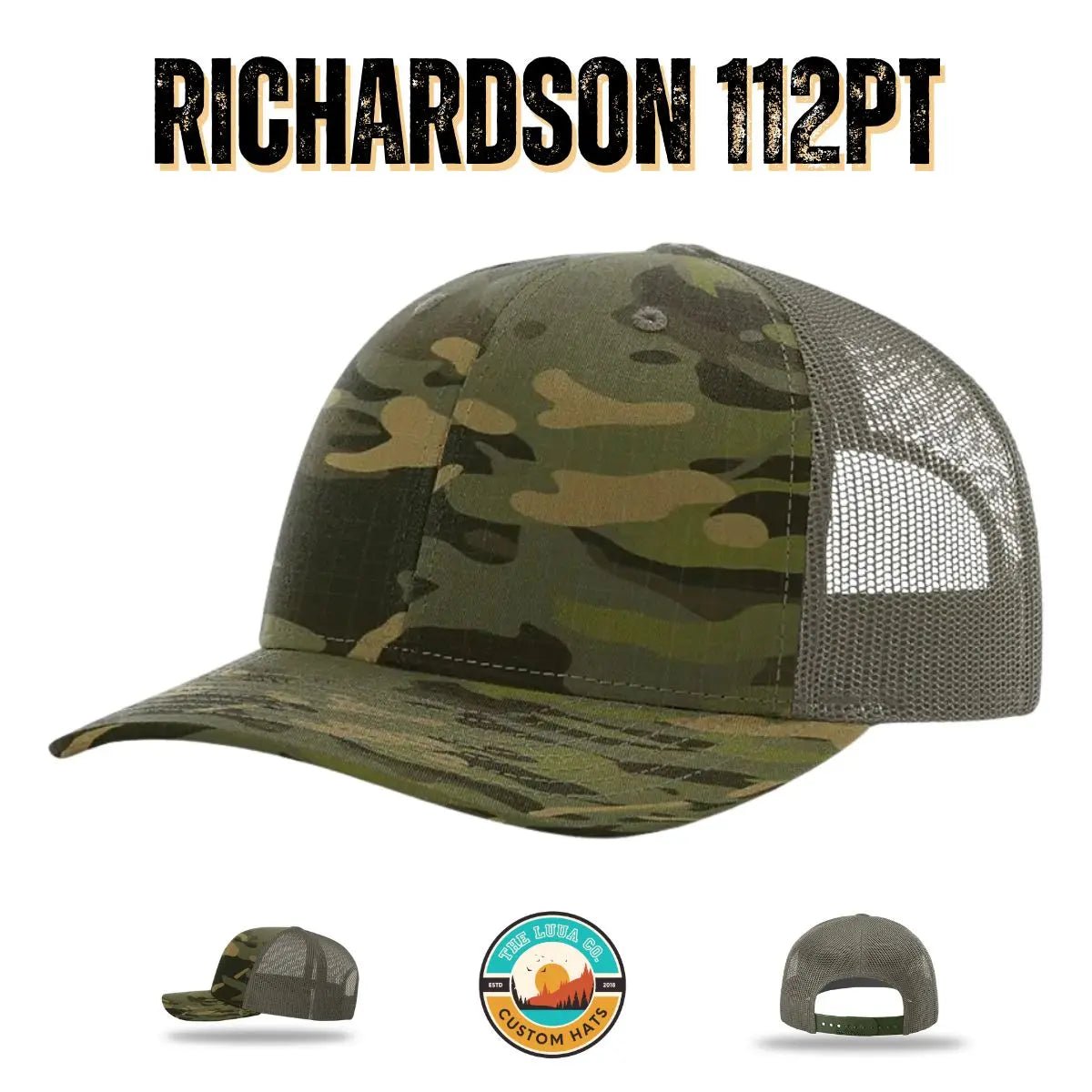 Custom Richardson 112PT | Printed Trucker Hat - Mulitcam Black - The Luua Company