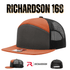 Custom Richardson 168 - 7 - Panel Flat Bill Trucker Hat - Black - The Luua Company
