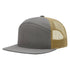 Richardson 168 - Flat Bill Hi - Pro 7 Panel Trucker Hats in Charcoal/ Old Gold - The Luua Company