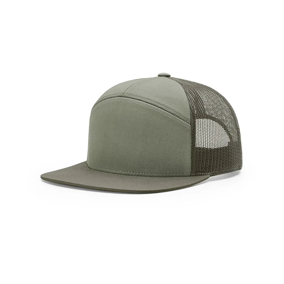 Richardson 168 - Flat Bill Hi - Pro 7 Panel Trucker Hats in Loden/ Green - The Luua Company