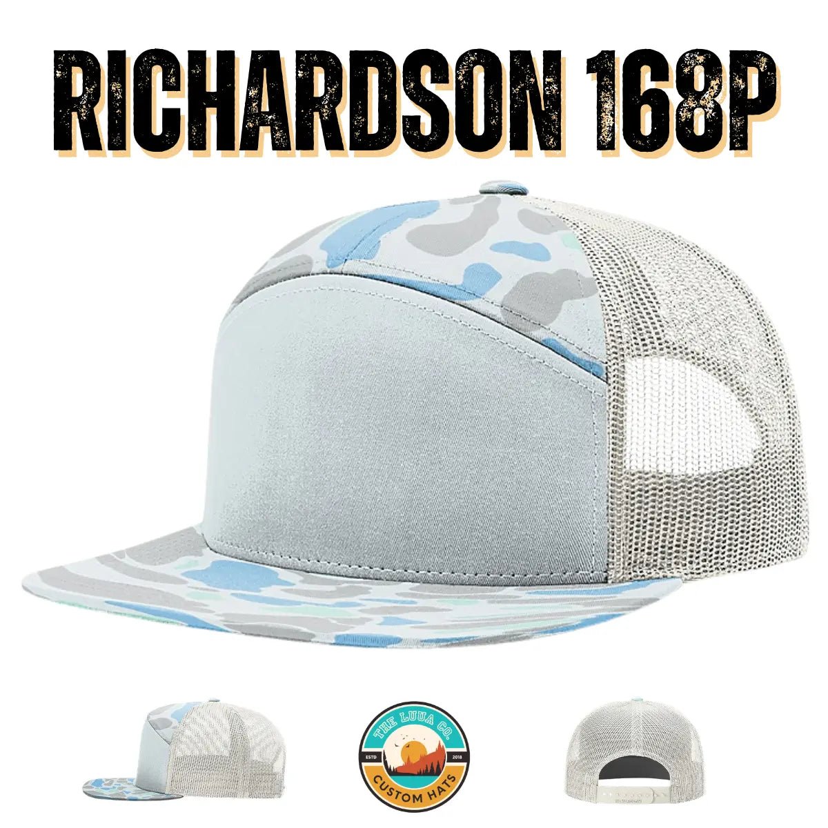 Custom Richardson 168P - 7 - Panel Flat Bill Camo Trucker Hat - The Luua Company