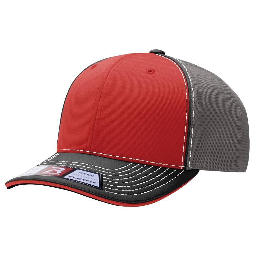Custom Richardson 172 | Pulse Sportmesh R-Flex Cap Red/ Charcoal/ Black Tri in - The Luua Company