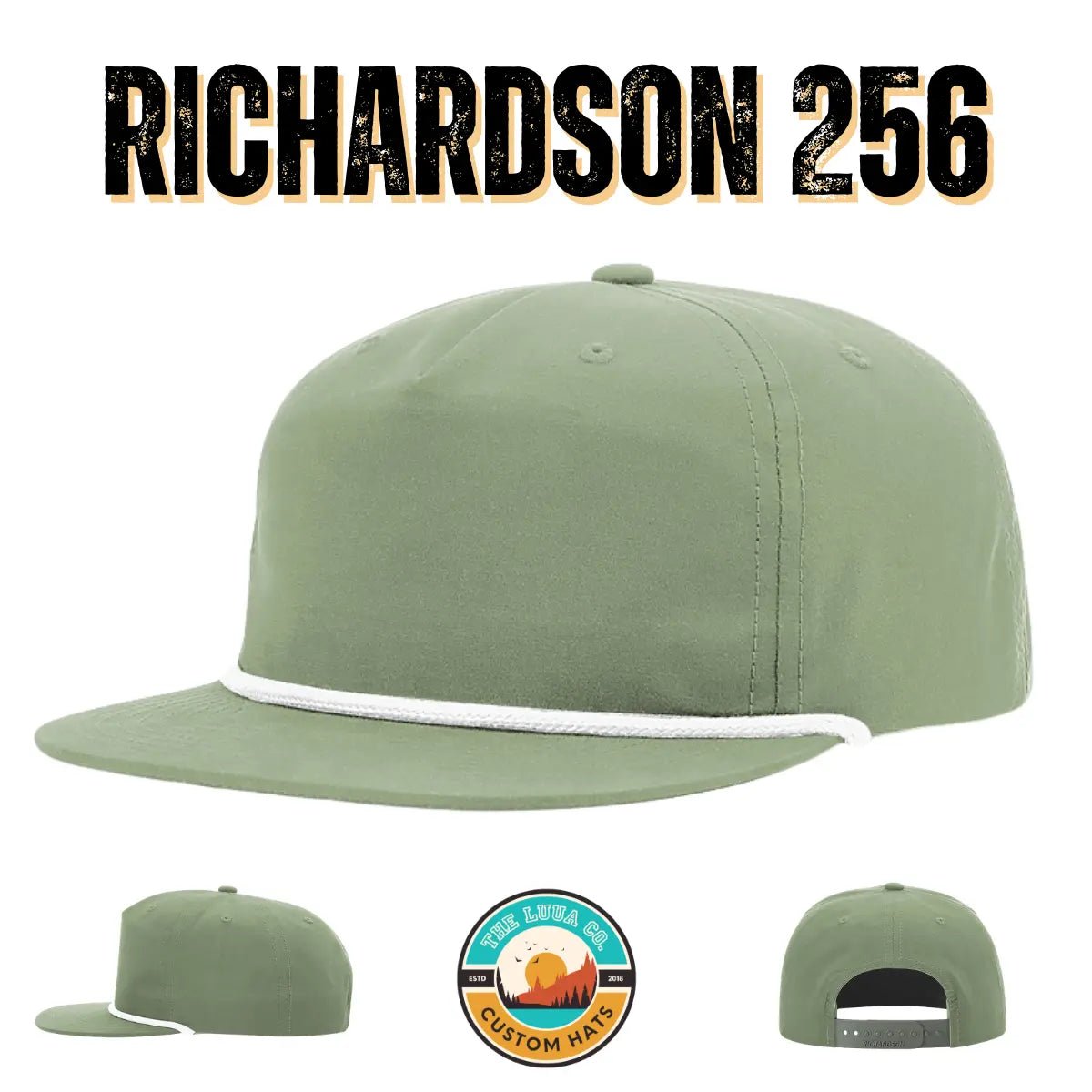 Custom Richardson 256 Umpqua Hat | Personalized Leather Patch Old School Grandpa Cap - The Luua Company