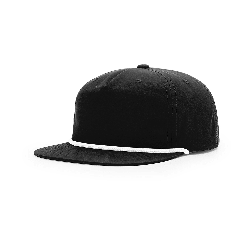 Custom Richardson 256 Umpqua Hat | Personalized Leather Patch Old School Grandpa Cap in Black / White - The Luua Company