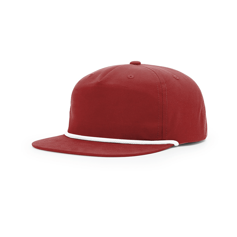 Custom Richardson 256 Umpqua Hat | Personalized Leather Patch Old School Grandpa Cap in Cardinal / White - The Luua Company