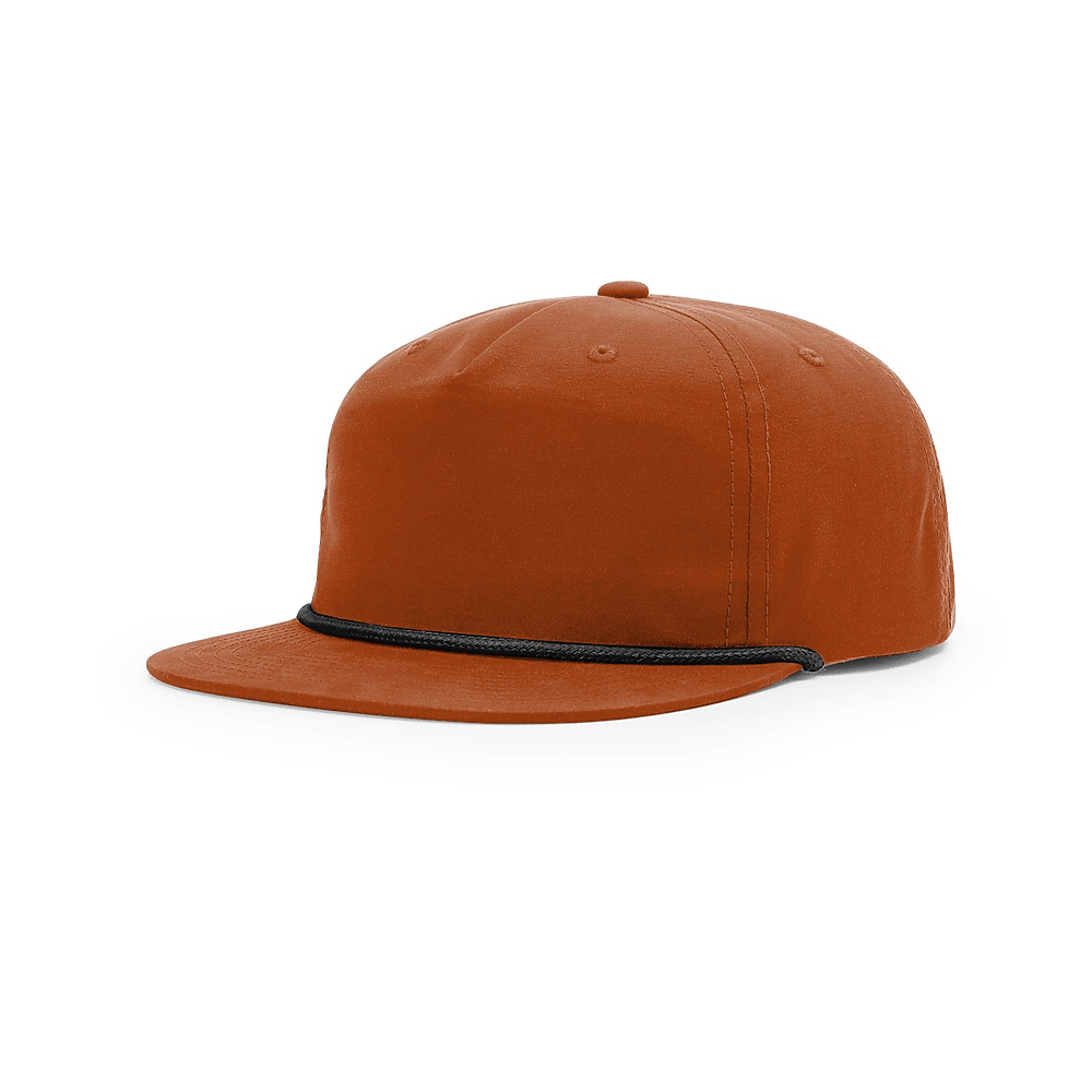 Custom Richardson 256 Umpqua Hat | Personalized Leather Patch Old School Grandpa Cap in Dark Orange / Black -The Luua Company