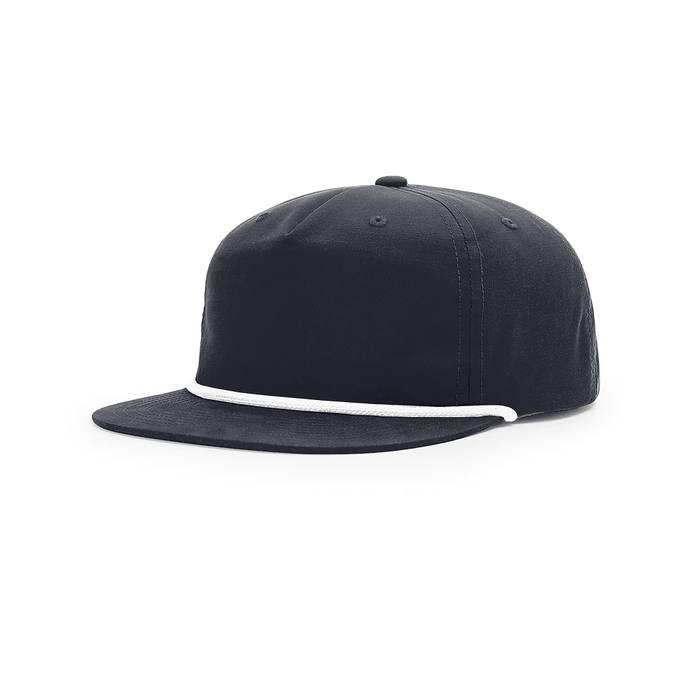 Custom Richardson 256 Umpqua Hat | Personalized Leather Patch Old School Grandpa Cap in Midnight Navy / White - The Luua Co