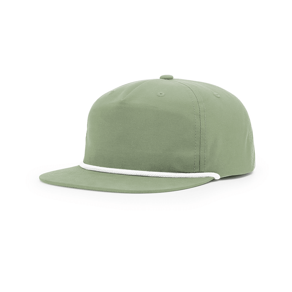 Custom Richardson 256 Umpqua Hat | Personalized Leather Patch Old School Grandpa Cap in Sage / White - The Luua Company
