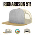 Custom Richardson 511 | Wool Blend Flat Bill Trucker Cap - Black/ Black - The Luua Company