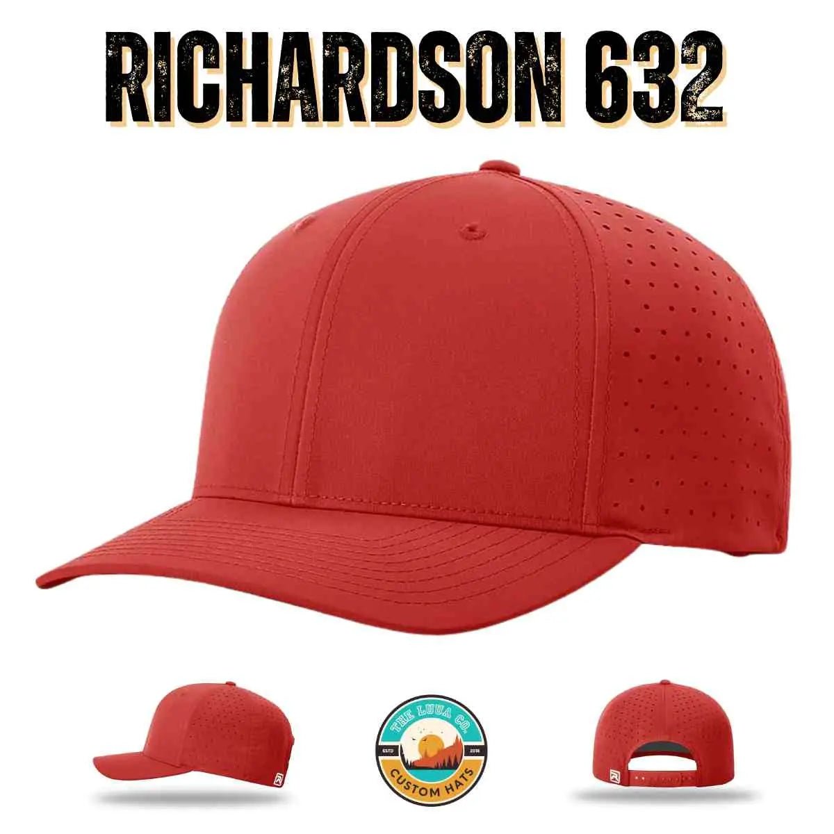 Custom Richardson 632 Hat | R - Flex Performance Snapback - Black - The Luua Company