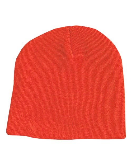 Custom Sportsman SP08 8" Knit Beanie | Low - Profile Skull Cap - Blaze Orange - The Luua Company