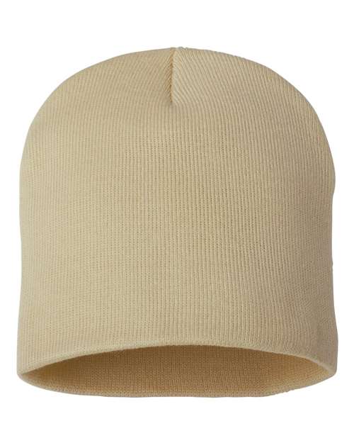 Custom Sportsman SP08 8" Knit Beanie | Low - Profile Skull Cap - Camel - The Luua Company