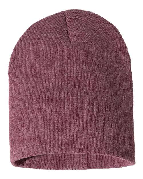 Custom Sportsman SP08 8" Knit Beanie | Low - Profile Skull Cap - Heather Cardinal - The Luua Company