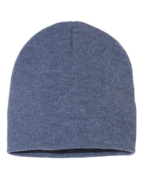 Custom Sportsman SP08 8" Knit Beanie | Low - Profile Skull Cap - Heather Navy - The Luua Company