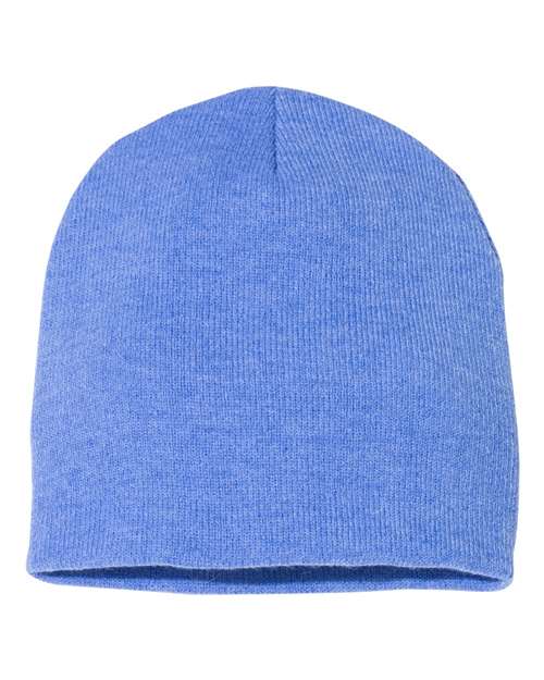 Custom Sportsman SP08 8" Knit Beanie | Low - Profile Skull Cap - Heather Royal - The Luua Company