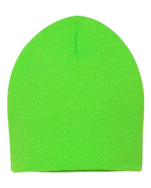 Custom Sportsman SP08 8" Knit Beanie | Low - Profile Skull Cap - Neon Green - The Luua Company