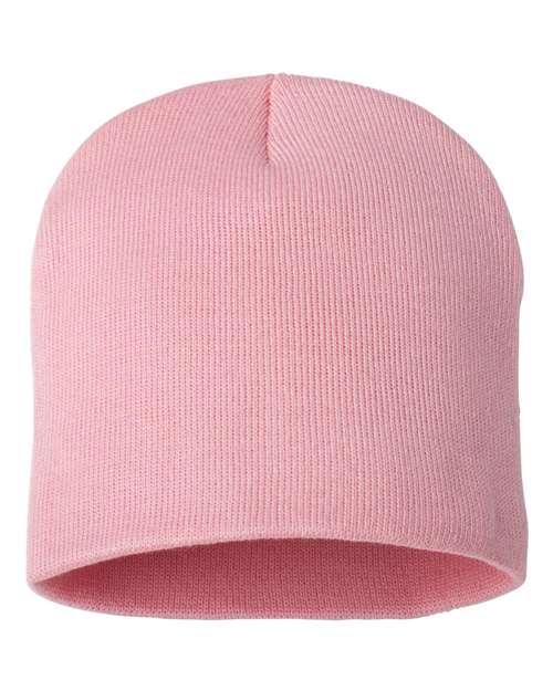 Custom Sportsman SP08 8" Knit Beanie | Low - Profile Skull Cap - Pink - The Luua Company