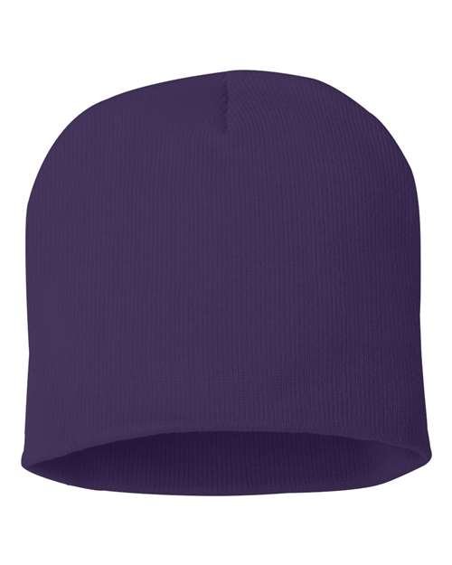 Custom Sportsman SP08 8" Knit Beanie | Low - Profile Skull Cap - Purple - The Luua Company