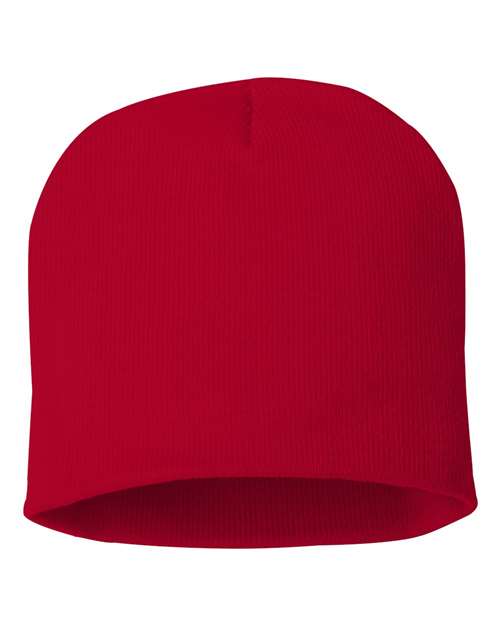 Custom Sportsman SP08 8" Knit Beanie | Low - Profile Skull Cap - Red - The Luua Company