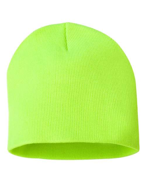 Custom Sportsman SP08 8" Knit Beanie | Low - Profile Skull Cap - Safety Yellow - The Luua Company