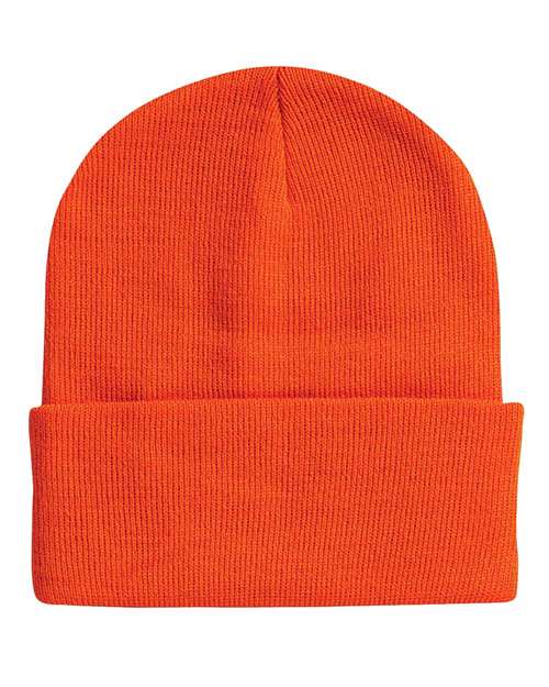 Custom Sportsman SP12 12" Cuffed Beanie | Classic Knit Hat - Blaze Orange - The Luua Company