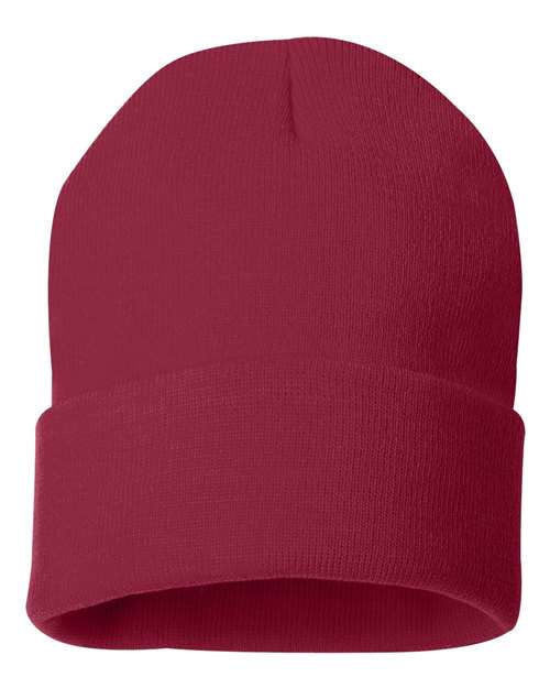 Custom Sportsman SP12 12" Cuffed Beanie | Classic Knit Hat - Cardinal - The Luua Company
