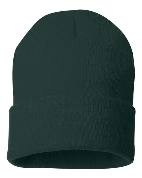 Custom Sportsman SP12 12" Cuffed Beanie | Classic Knit Hat - Forest - The Luua Company