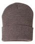 Custom Sportsman SP12 12" Cuffed Beanie | Classic Knit Hat - Heather Brown - The Luua Company