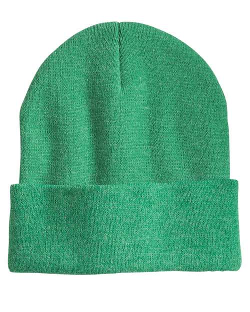 Custom Sportsman SP12 12" Cuffed Beanie | Classic Knit Hat - Heather Kelly - The Luua Company