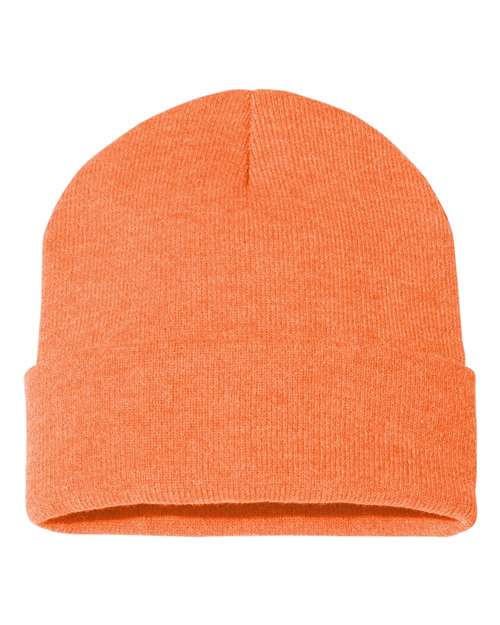 Custom Sportsman SP12 12" Cuffed Beanie | Classic Knit Hat - Heather Orange - The Luua Company