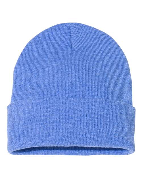 Custom Sportsman SP12 12" Cuffed Beanie | Classic Knit Hat - Heather Royal - The Luua Company