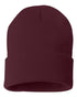 Custom Sportsman SP12 12" Cuffed Beanie | Classic Knit Hat - Maroon - The Luua Company