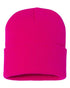 Custom Sportsman SP12 12" Cuffed Beanie | Classic Knit Hat - Neon Fuchsia - The Luua Company