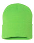 Custom Sportsman SP12 12" Cuffed Beanie | Classic Knit Hat - Neon Green - The Luua Company
