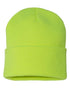 Custom Sportsman SP12 12" Cuffed Beanie | Classic Knit Hat - Neon Yellow - The Luua Company