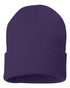 Custom Sportsman SP12 12" Cuffed Beanie | Classic Knit Hat - Purple - The Luua Company