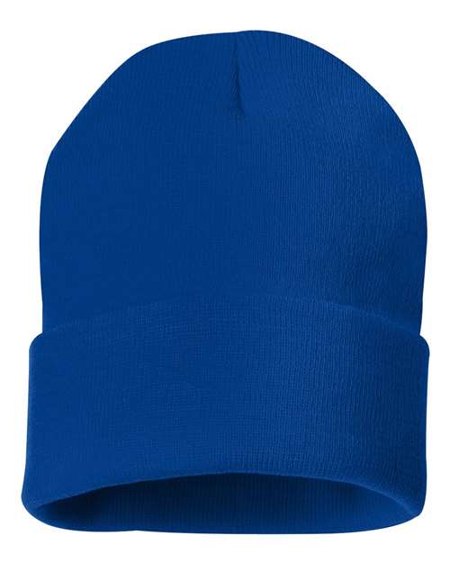 Custom Sportsman SP12 12" Cuffed Beanie | Classic Knit Hat - Royal Blue - The Luua Company